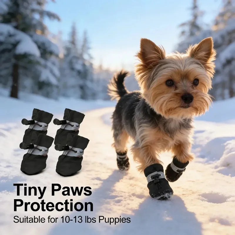 4pcs Water-Resistant Dog Shoes For Small Dogs - Protect Your Pet's Paws And Keep Them Dry,Outdoor rain boots for dogs