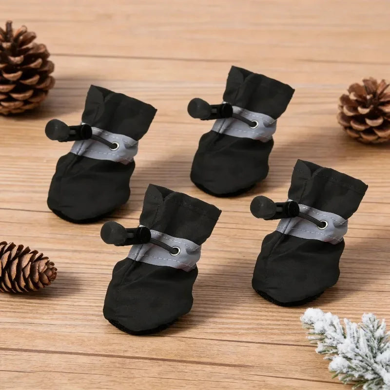 4pcs Water-Resistant Dog Shoes For Small Dogs - Protect Your Pet's Paws And Keep Them Dry,Outdoor rain boots for dogs