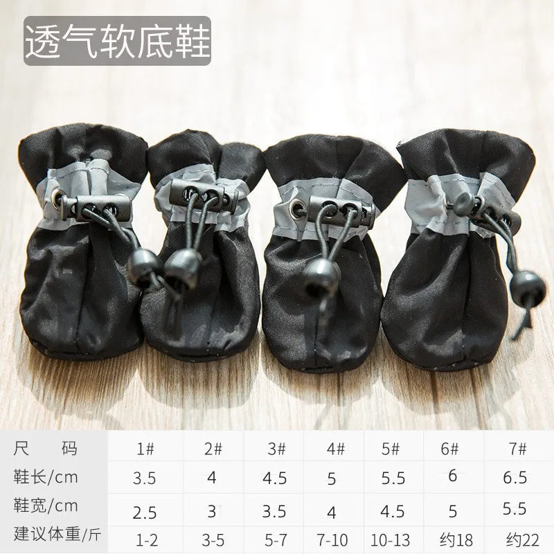 4pcs Water-Resistant Dog Shoes For Small Dogs - Protect Your Pet's Paws And Keep Them Dry,Outdoor rain boots for dogs
