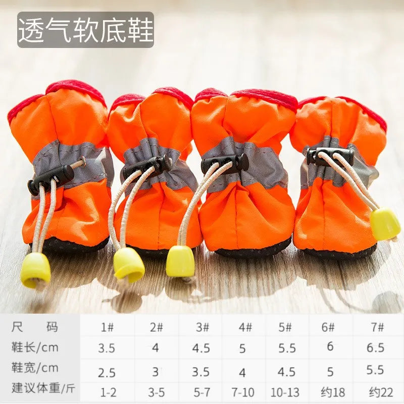 4pcs Water-Resistant Dog Shoes For Small Dogs - Protect Your Pet's Paws And Keep Them Dry,Outdoor rain boots for dogs