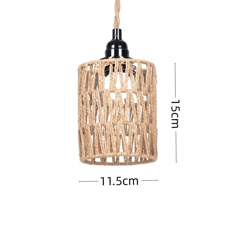 Bohemian Style Handwoven Home Decor Ceiling Lamp Woven Lampshade Rattan Lampshade Pendant Lamp Pendant Lamp Shade