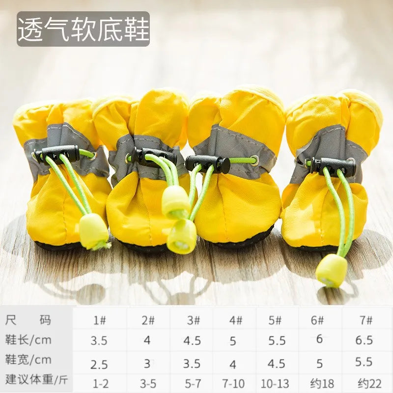 4pcs Water-Resistant Dog Shoes For Small Dogs - Protect Your Pet's Paws And Keep Them Dry,Outdoor rain boots for dogs